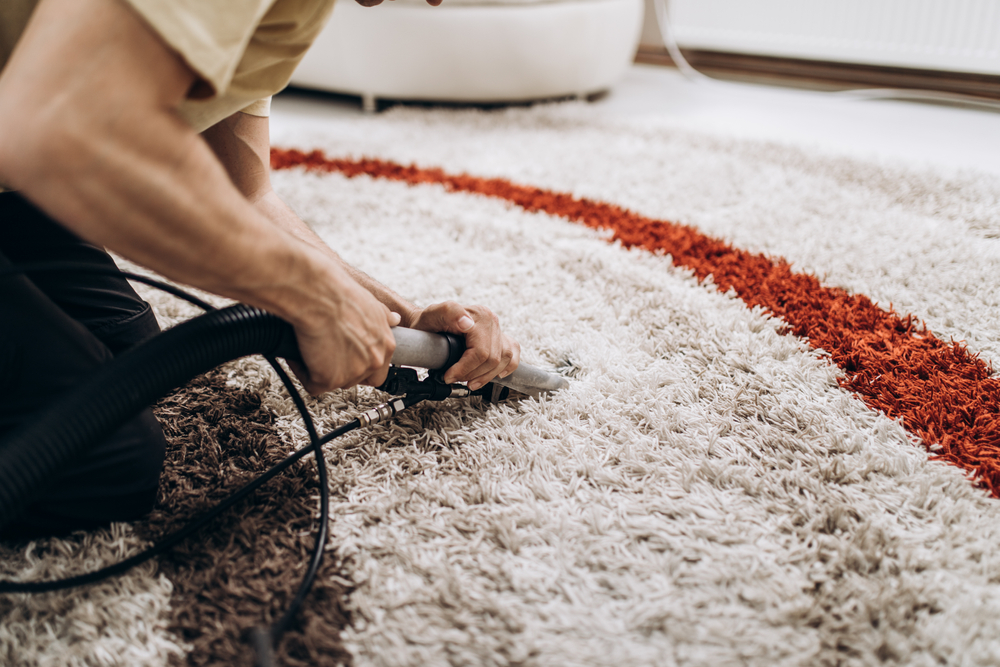 Process,Of,Deep,Carpet,Cleaning,,Dirt,Removing.